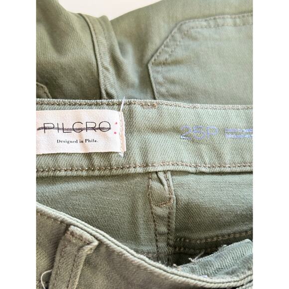 NWT Anthropologie Pilcro Heritage Kenna Mid-Rise Barrel Jeans Green Size 25P - Picture 5 of 6